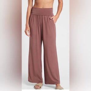 Athleta Studio Dark Rose Wide-Leg Pants